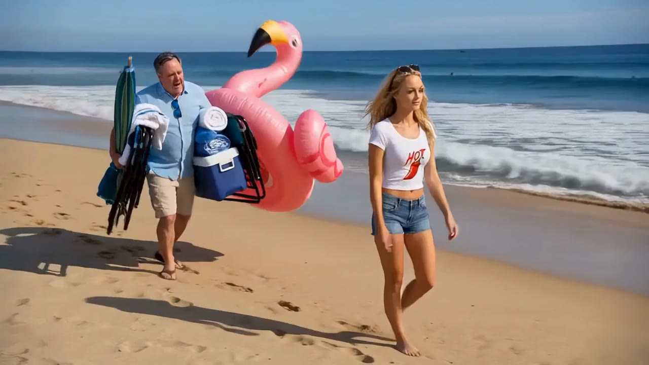 Still from Sally's Hot Summer Beach Day — Uncle Larry Adventures short film