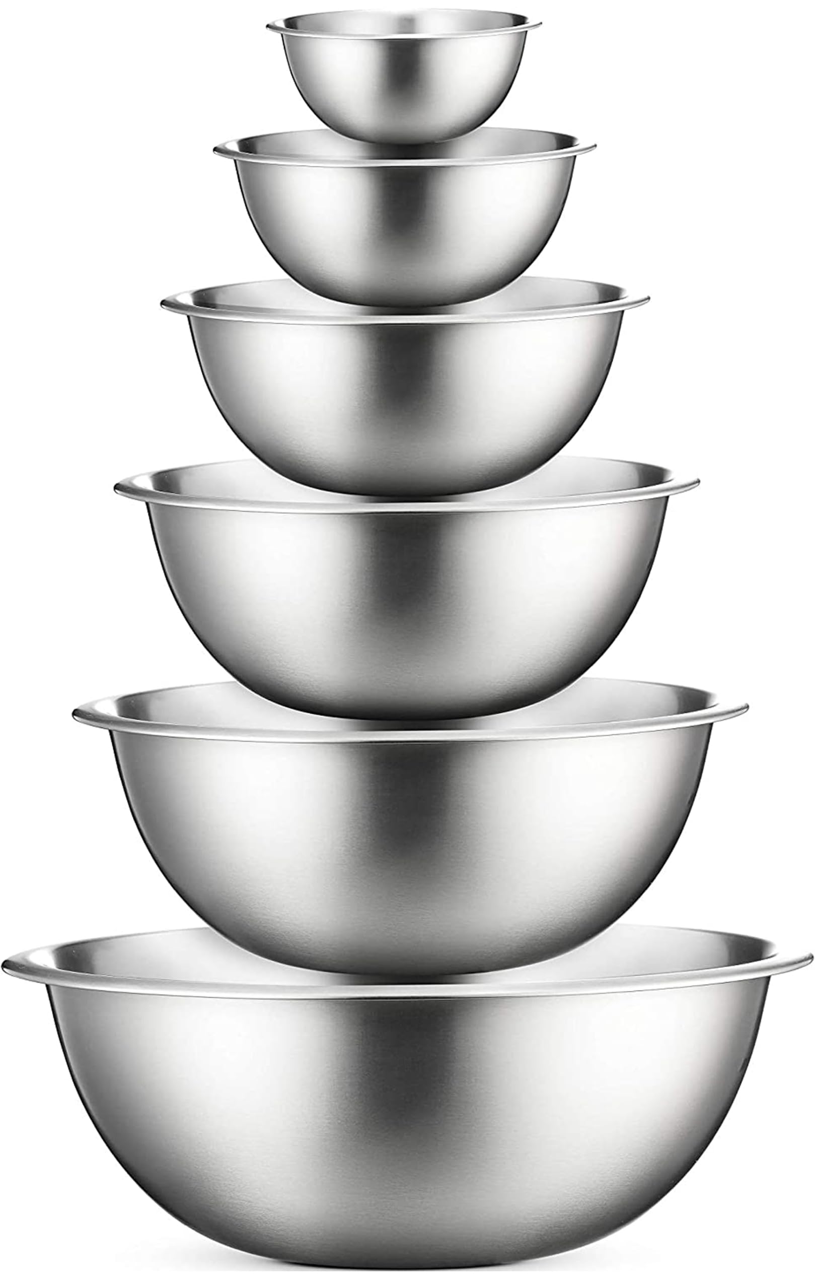 FineDine Stainless Steel Mixing Bowls Set, 6-Piece Metal Bowls | Stainless steel bowls, nesting design saves space, dish