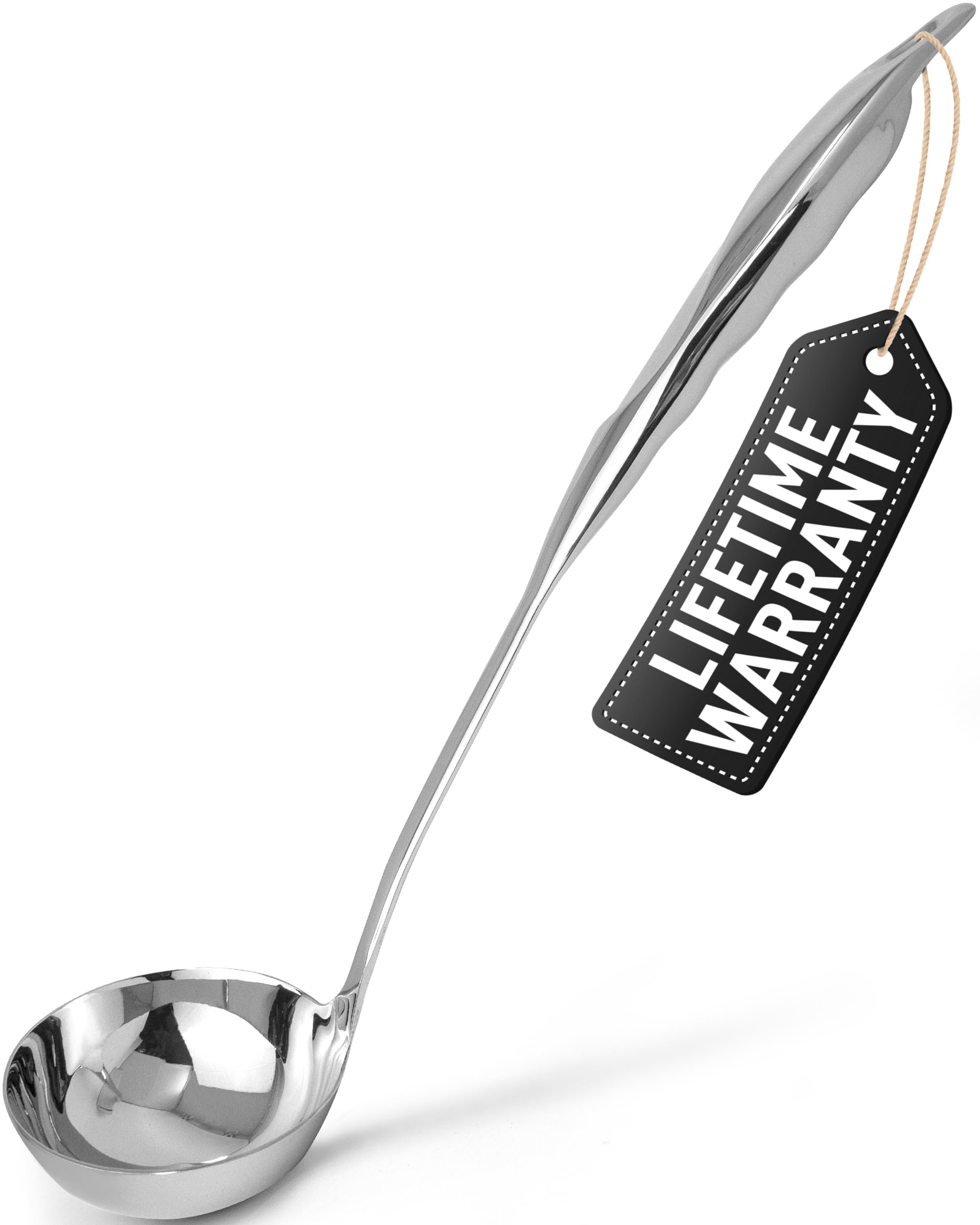 Zulay Kitchen Stainless Steel Soup Ladle - 13” Large Ladle for Soups, Stews & Sauces - Durable, Heat-Resistant, Rust-Pro