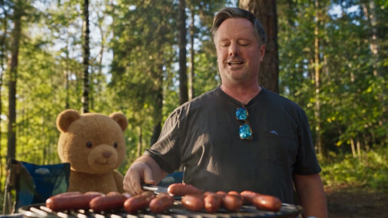 Still from Pooh's Sausage Picnic