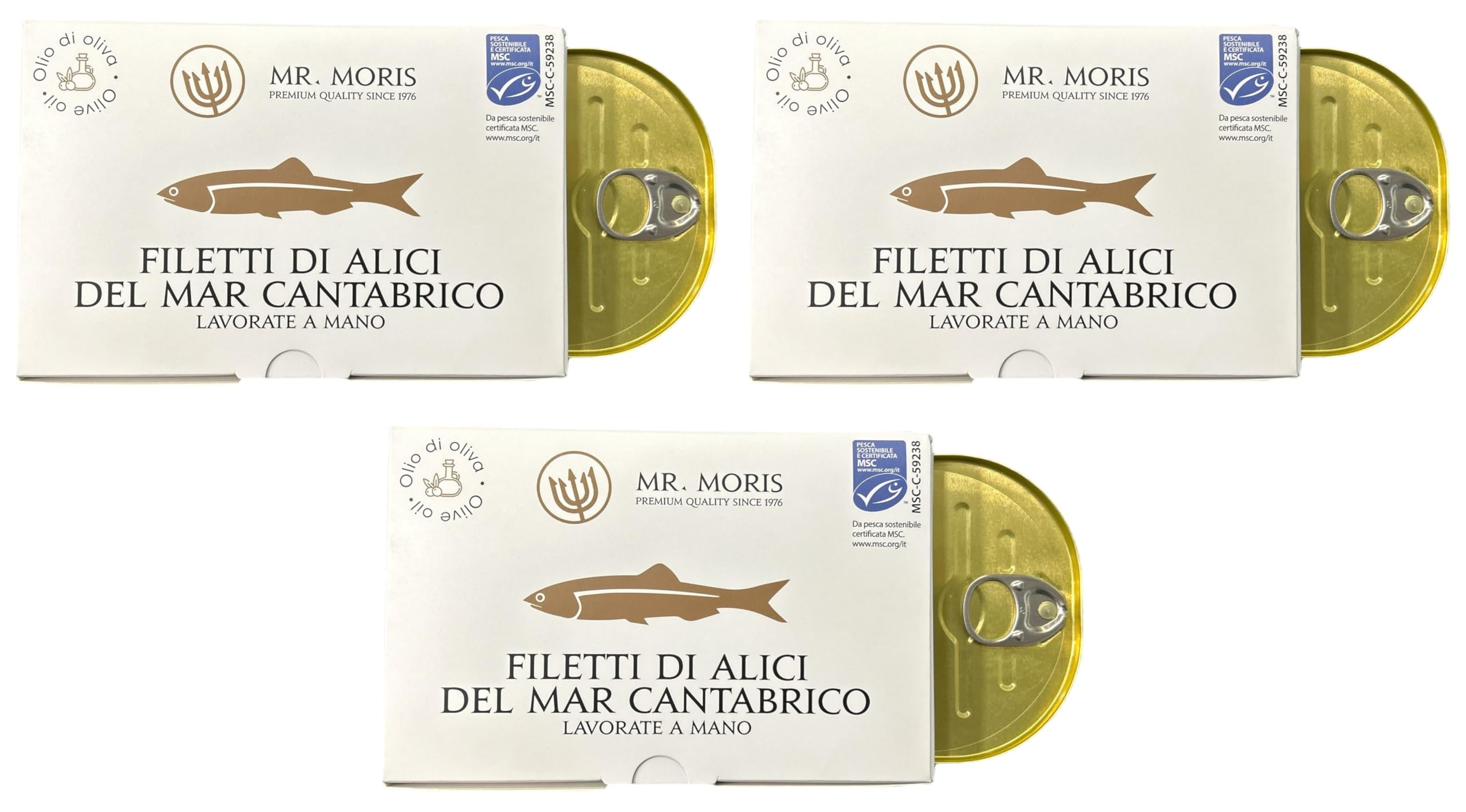 Mr. Moris® | Anchovy Fillets from Cantabrian Sea in Olive Oil | Handmade Anchovies fillets | Kosher | MSC certified for 