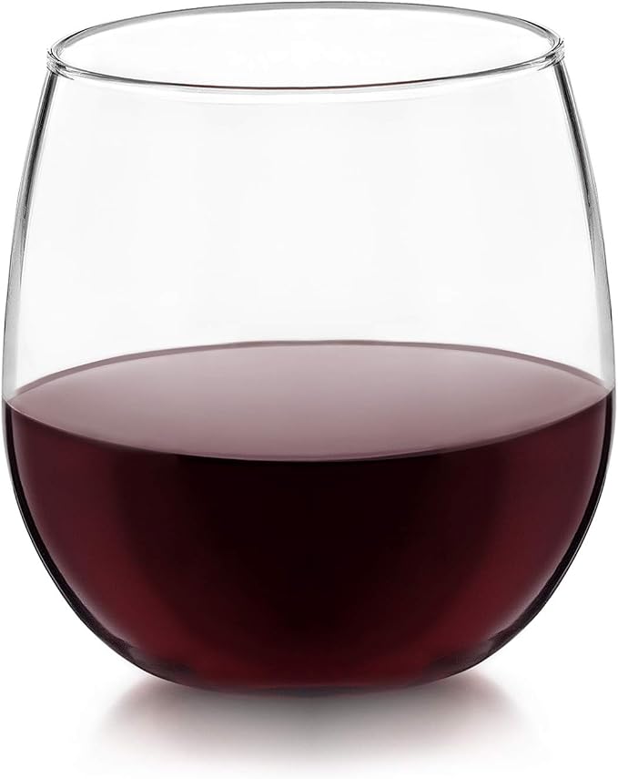 Libbey Stemless Red Wine Glasses, Set of 4