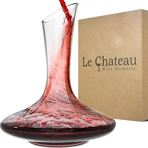 Le Chateau Hand-Blown Crystal Wine Decanter with Aerator