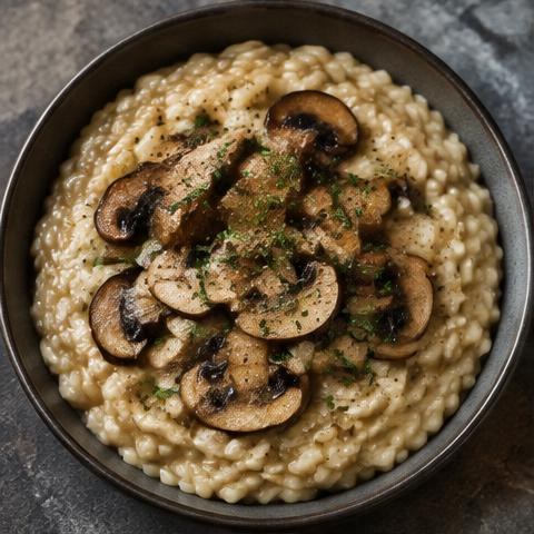 Illustrative mushroom risotto