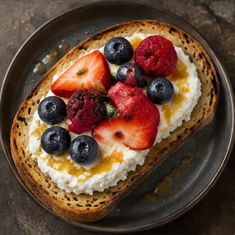 Illustrative ricotta breakfast toast