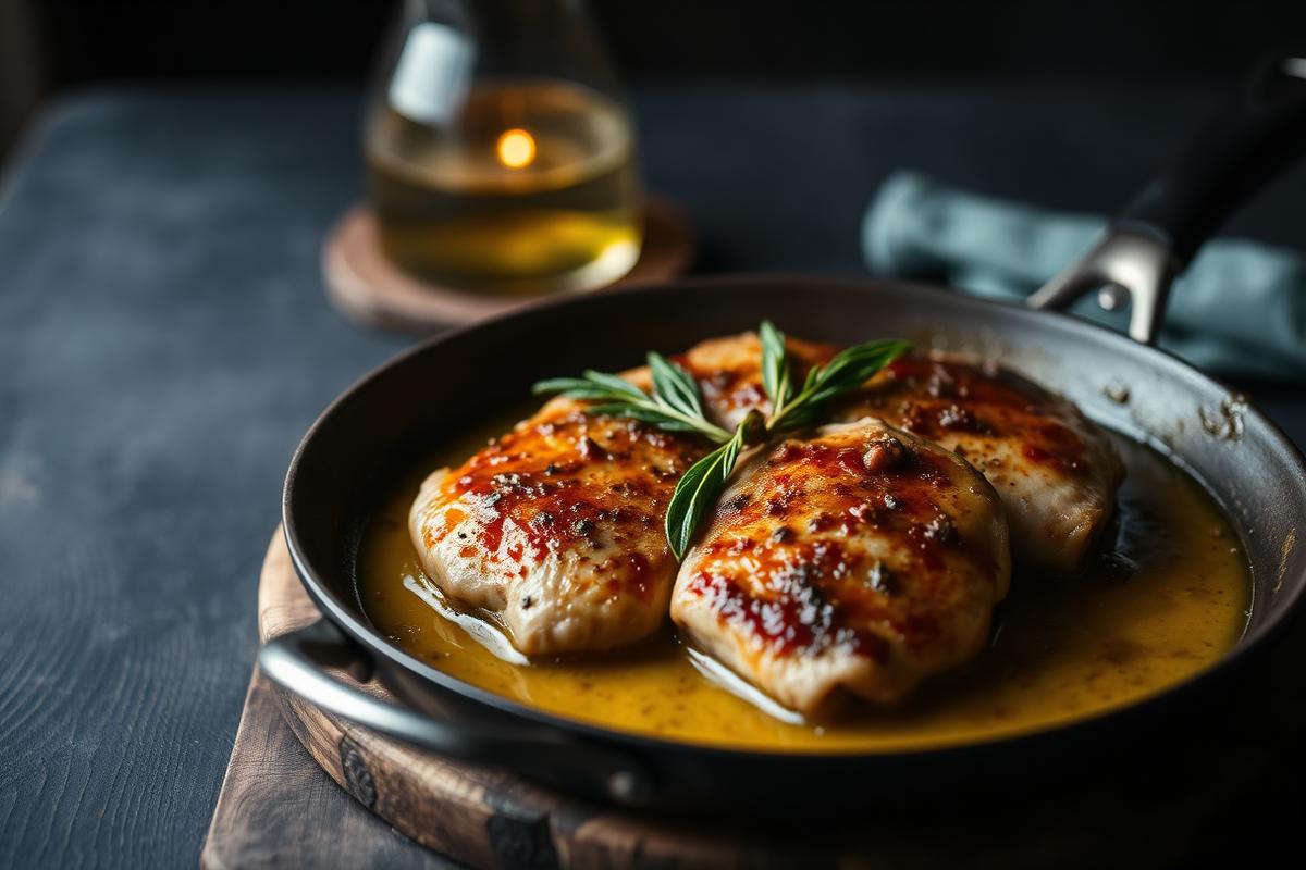 Saltimbocca alla romana cutlets with prosciutto and sage in a pan sauce