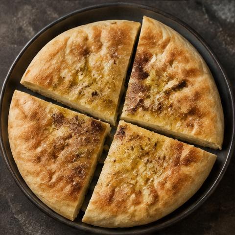 Illustrative skillet olive-oil flatbread