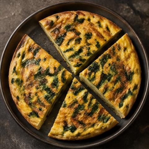 Illustrative spinach frittata
