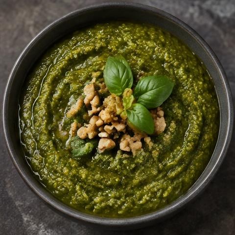 Illustrative walnut basil pesto